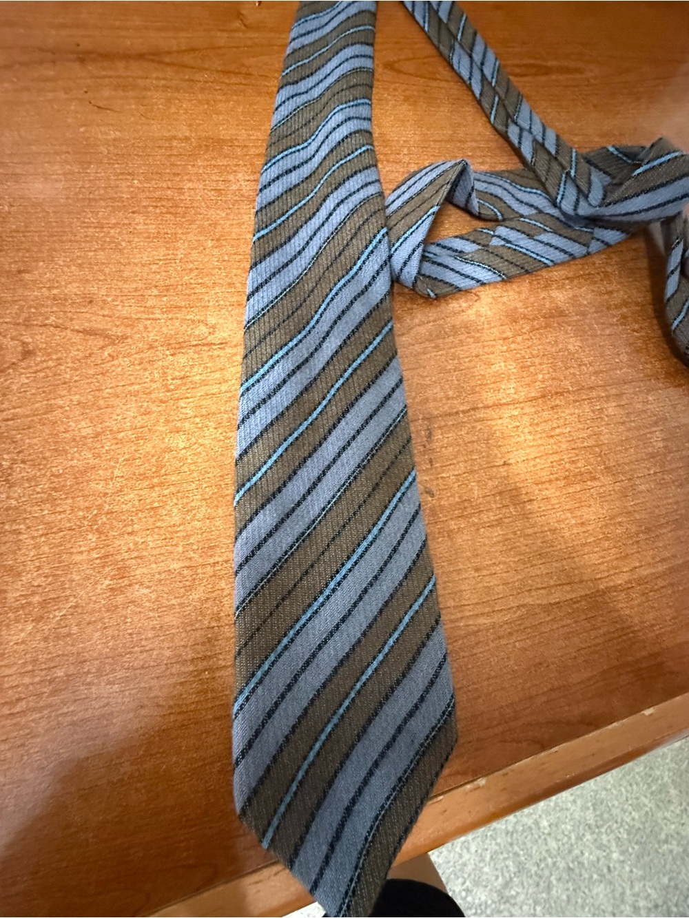 Givenchy Cashmere Blue, Gray and Brown Striped Men's Tie